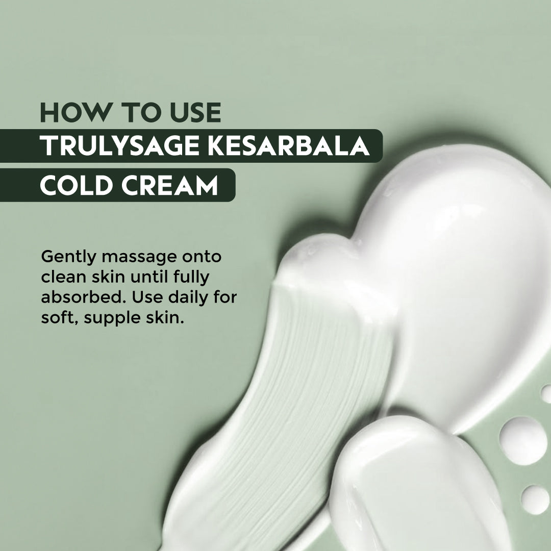 Trulysage Kesarbala Cold Cream | Winter Skincare Essential | Deep Moisturization & Skin Repair | Saffron, Almond Oil & Honey | 100ml