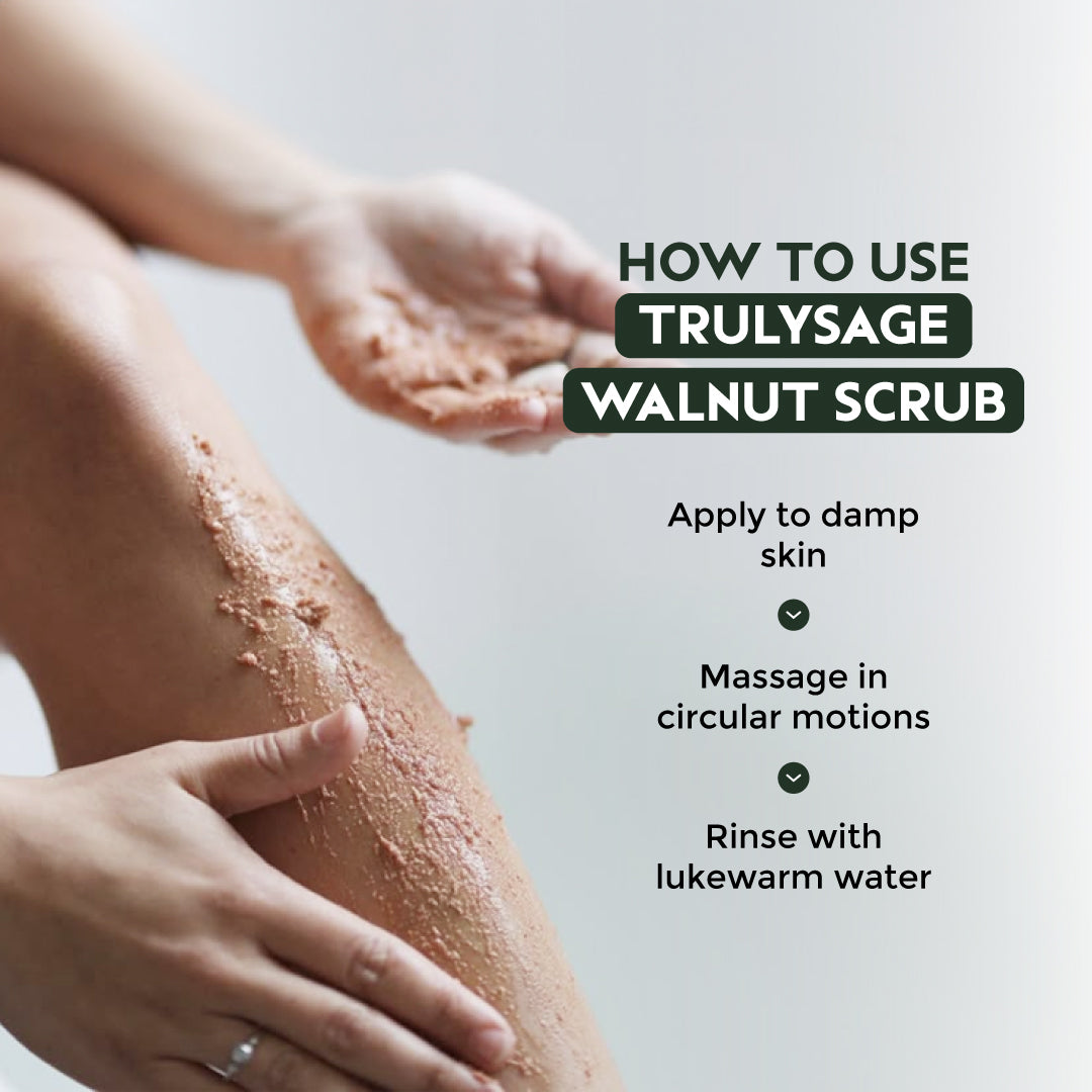 Trulysage Ujjwal Walnut Scrub for Face & Body | Gentle Exfoliation & Skin Brightening | Walnut Beads & Licorice | 100ml