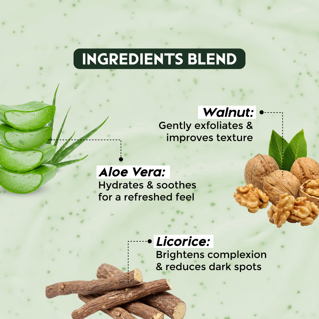 Trulysage Ujjwal Walnut Scrub for Face & Body | Gentle Exfoliation & Skin Brightening | Walnut Beads & Licorice | 100ml