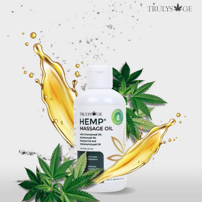 Hemp-Based Massage Oil with Kumkumadi oil, | Relaxation, deep sleep, reduces 200ml