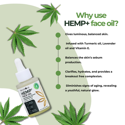 Hemp Seed Facial Oil with Sandalwood oil, Turmeric Extract | Protects skin, removes blemishes 30ml