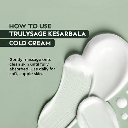 Trulysage Kesarbala Cold Cream | Winter Skincare Essential | Deep Moisturization &amp; Skin Repair | Saffron, Almond Oil &amp; Honey | 100ml