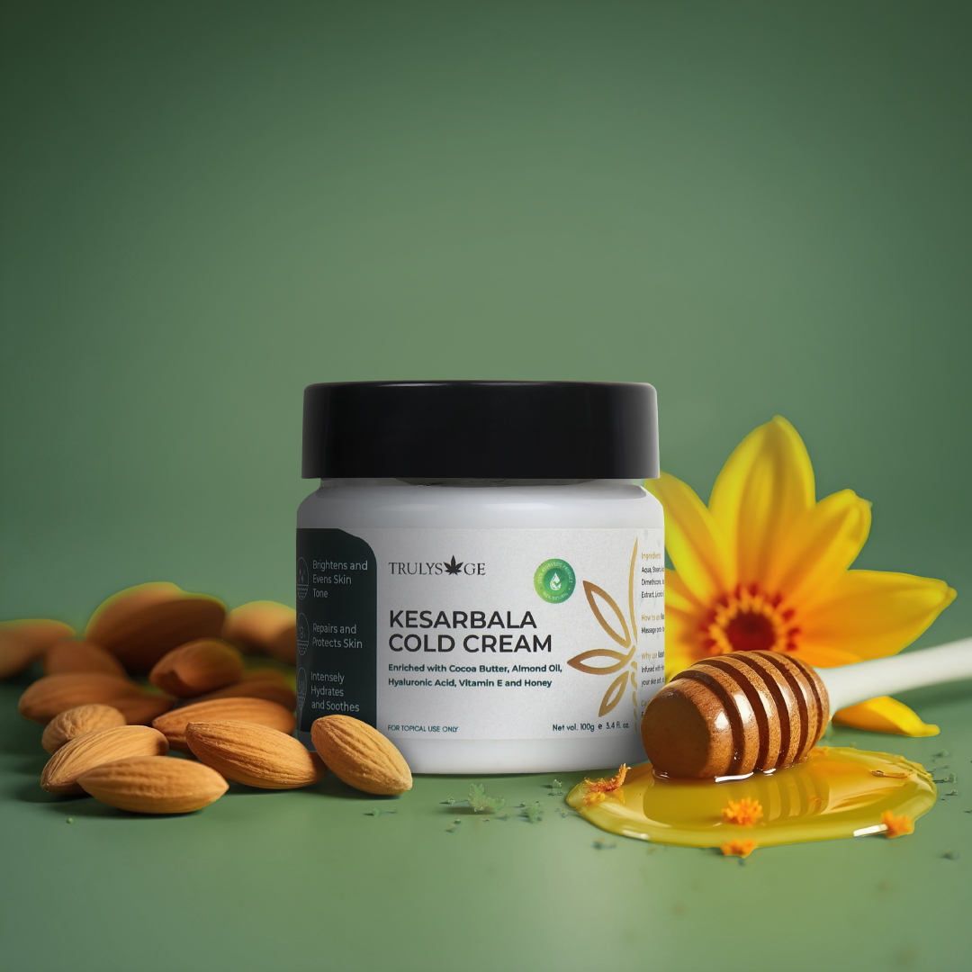 Trulysage Kesarbala Cold Cream | Winter Skincare Essential | Deep Moisturization &amp; Skin Repair | Saffron, Almond Oil &amp; Honey | 100ml