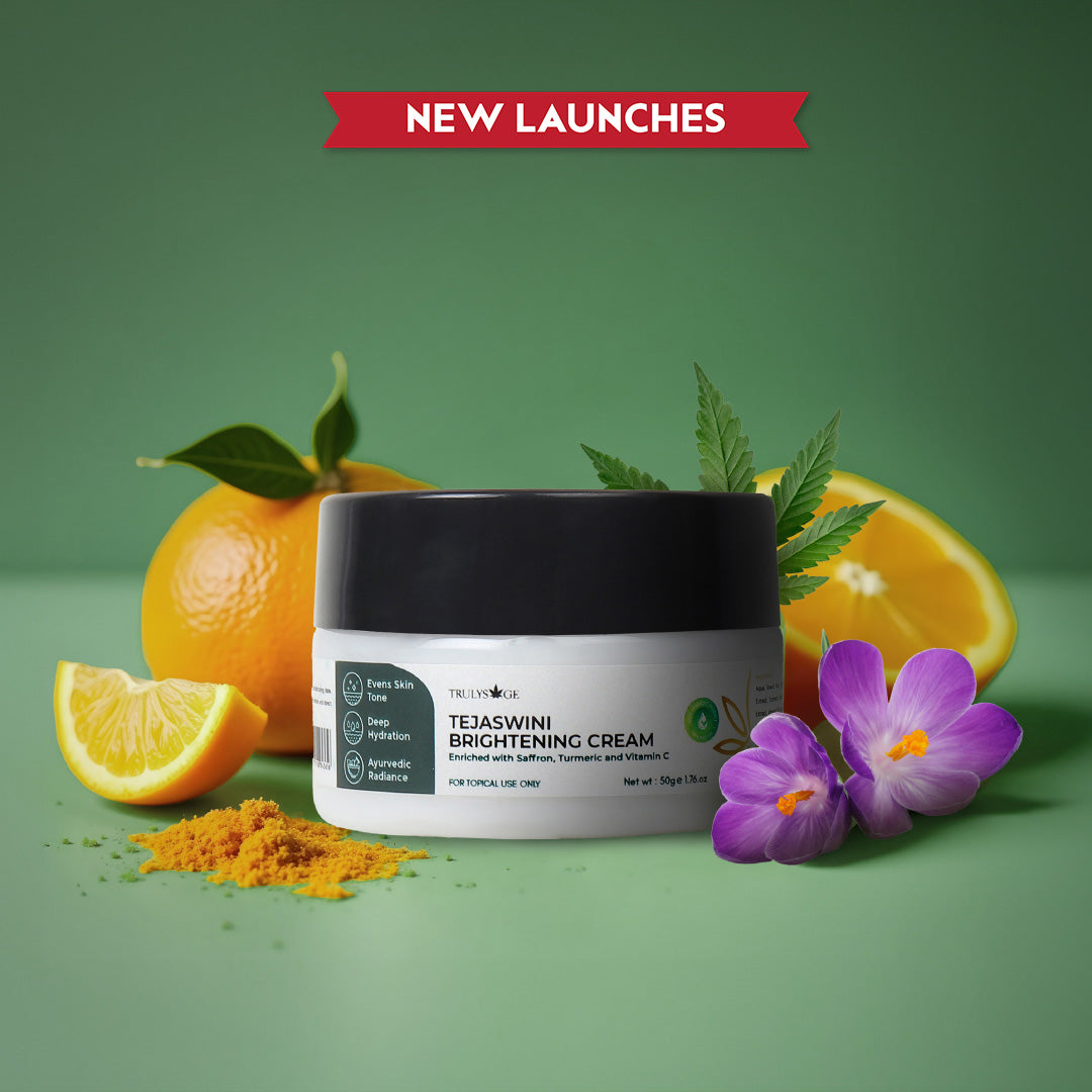 Trulysage Tejaswini Brightening Cream | Saffron, Turmeric & Vitamin C | Reduces Dark Spots & Pigmentation | Deep Hydration & Glow | 50gm