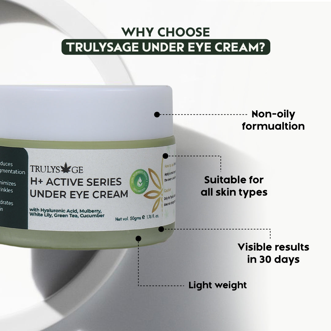 Under Eye Cream with Mulberry, White lily, Green tea, and Cucumber, 50 GMS